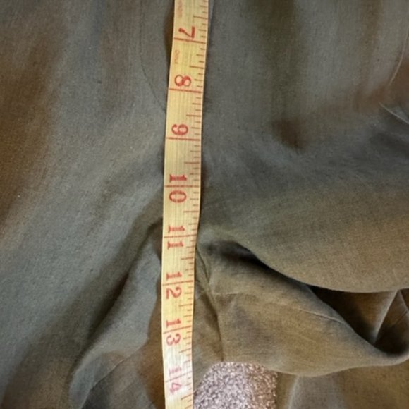 Vtg Ann Taylor khaki green linen pants suit, 80s with cool details 12 - Picture 15 of 16